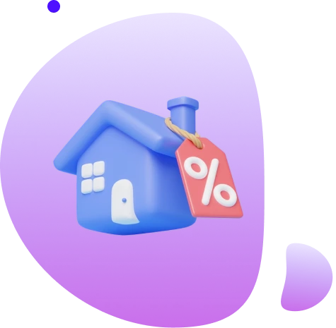 Haus mit Prozentzeichen für die Finanzierung